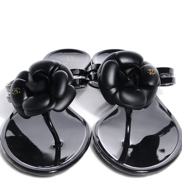 CHANEL Shoes - Chanel✨36 Camellia Jelly sandals pvc plastic slide